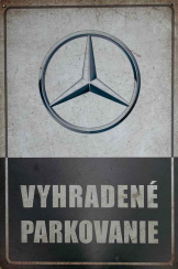 Retro tabuľka – Mercedes-Benz vyhradené parkovanie