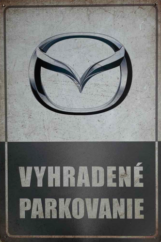 Retro tabuľka – Mazda (Vyhradené parkovanie)
