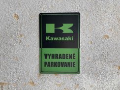 Retro tabuľka – Kawasaki Vyhradené parkovanie