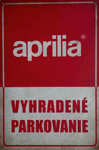 Retro tabuľka – Aprilia Vyhradené parkovanie