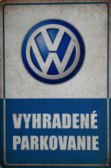 Retro tabuľka – Volkswagen Vyhradené parkovanie