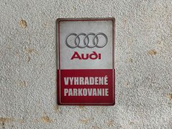 Retro tabuľka – Audi (Vyhradené parkovanie)