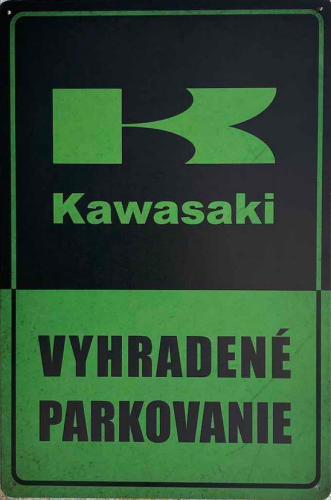 Retro tabuľka – Kawasaki Vyhradené parkovanie