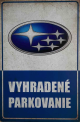 Retro tabuľka – Subaru Vyhradené parkovanie