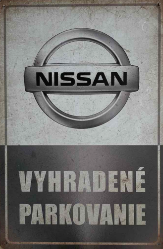 Retro tabuľka – Nissan (Vyhradené parkovanie)