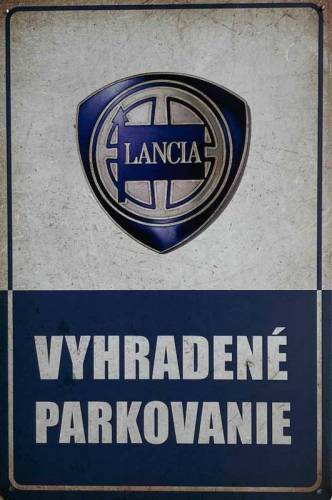 Retro tabuľka – Lancia (Vyhradené parkovanie)