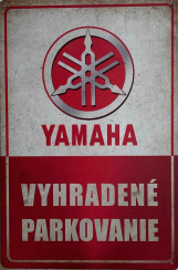 Retro tabuľka – Yamaha Vyhradené parkovanie