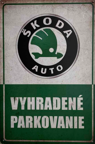 Retro tabuľka – Škoda Vyhradené parkovanie