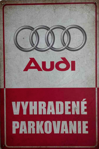 Retro tabuľka – Audi (Vyhradené parkovanie)