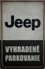 Retro tabuľka – Jeep Vyhradené parkovanie