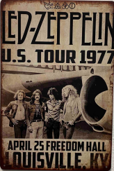 Dekoračná tabuľka – Led Zeppelin (U.S. Tour 1977)