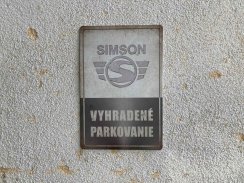 Retro tabuľka – Simson Vyhradené parkovanie
