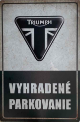 Retro tabuľka – Triumph Vyhradené parkovanie