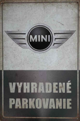 Retro tabuľka – MINI vyhradené parkovanie