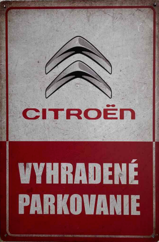 Retro tabuľka – Citroën (Vyhradené parkovanie)