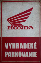 Retro tabuľka – Honda Vyhradené parkovanie