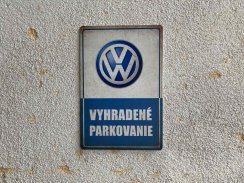 Retro tabuľka – Volkswagen Vyhradené parkovanie