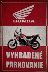 Retro tabuľka – Honda Africa Twin Vyhradené parkovanie
