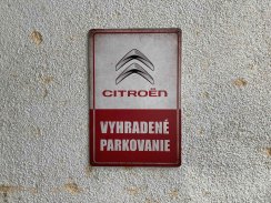 Retro tabuľka – Citroën (Vyhradené parkovanie)