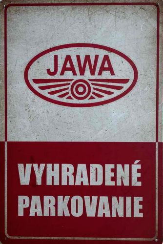Retro tabuľka – Jawa Vyhradené parkovanie