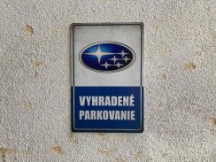 Retro tabuľka – Subaru Vyhradené parkovanie