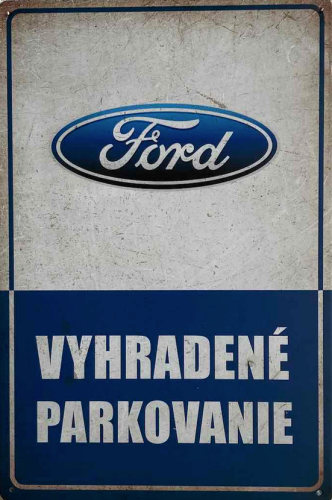 Retro tabuľka – Ford (Vyhradené parkovanie)