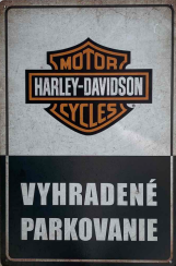 Retro tabuľka – Harley-Davidson Vyhradené parkovanie