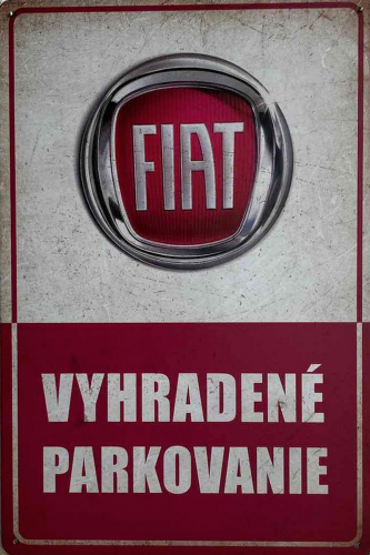Retro tabuľka – Fiat (Vyhradené parkovanie)