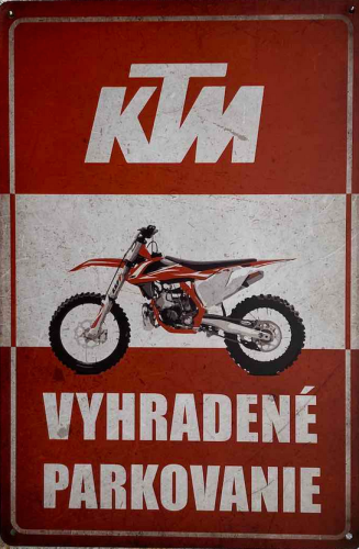 Retro tabuľka – KTM Vyhradené parkovanie (motocross)