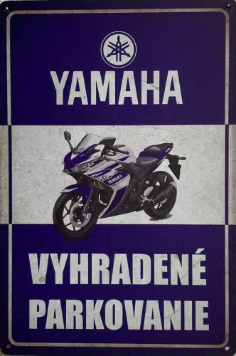 Retro tabuľka – Yamaha R-serie Vyhradené parkovanie