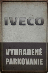 Retro tabuľka – Iveco (Vyhradené parkovanie)