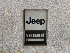 Retro tabuľka – Jeep Vyhradené parkovanie