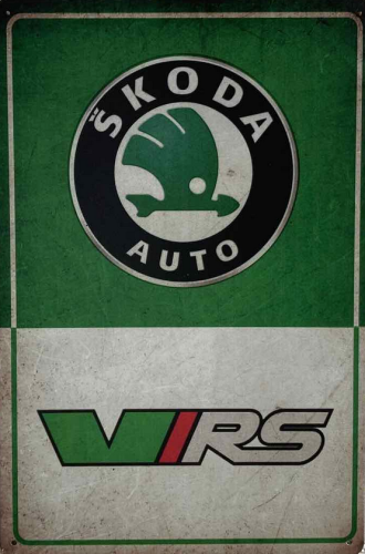 Retro tabuľka – Škoda Auto RS Vyhradené parkovanie