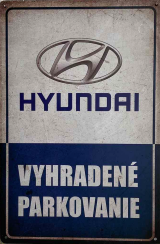Retro tabuľka – Hyundai (Vyhradené parkovanie)